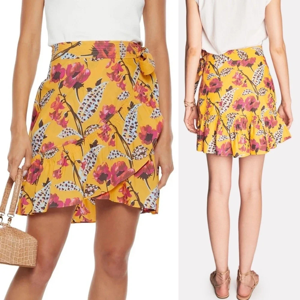 A.L.C. Hampton Floral Mini Wrap Skirt Sz 14 NWT Intermix Exclusive
